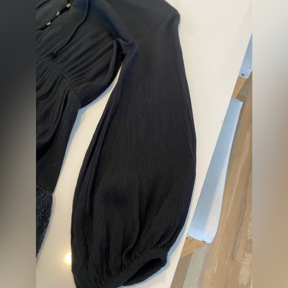 Forever 21 black boho lace trimmed dress size small - Picture 8 of 10